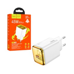 Adaptador Hoco N54 Monsoon PD45W Tipo-C Branco Adaptador Hoco N54 Monsoon PD45W Tipo-C Branco
